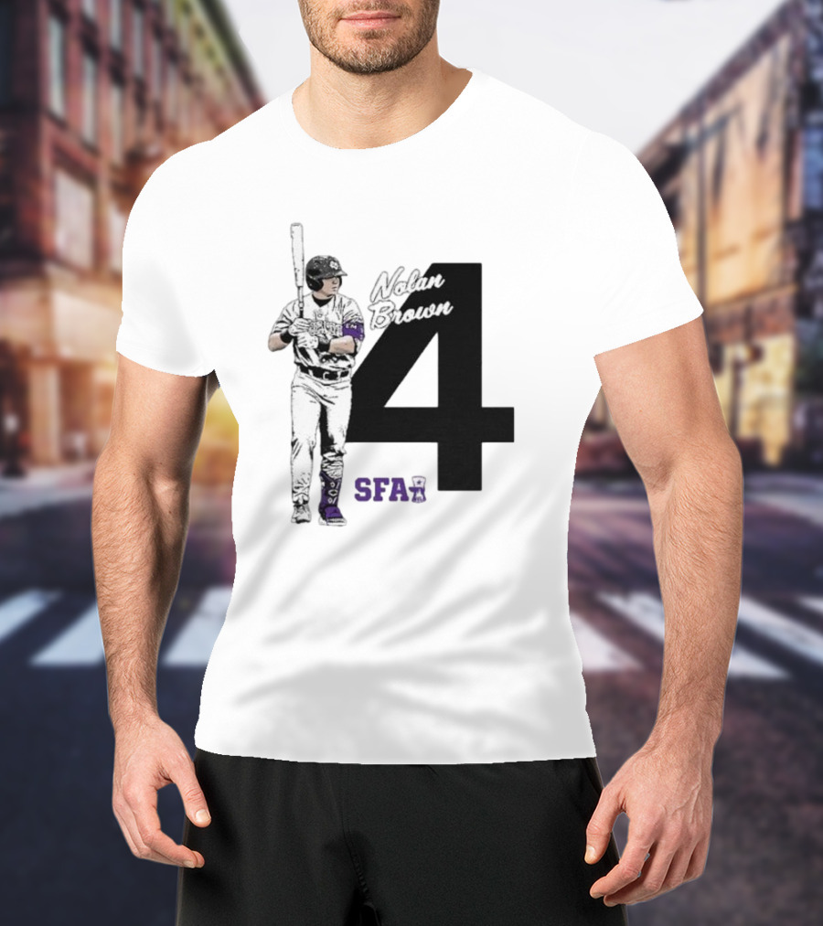 Nolan Brown 4 SFA Baseball Player T-Shirt