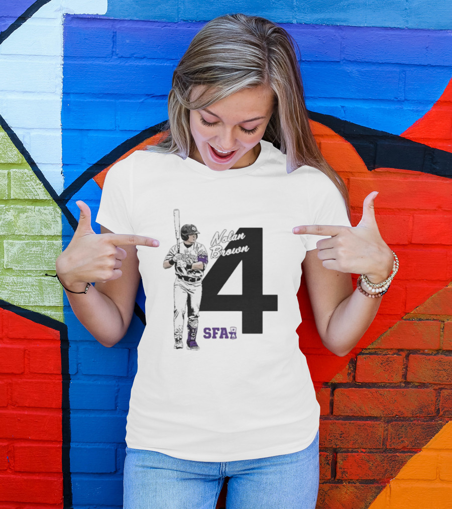 Nolan Brown 4 SFA Baseball Player T-Shirt