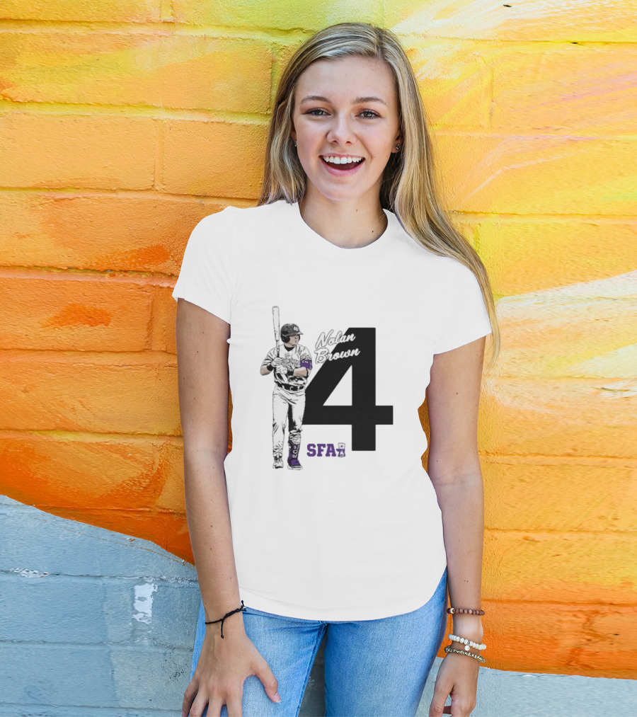 Nolan Brown 4 SFA Baseball Player T-Shirt