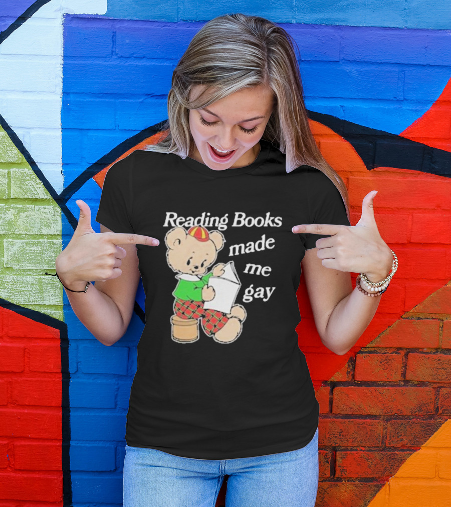 Reading Books Made Me Gay Teddy Bear In Plaid T-Shirt