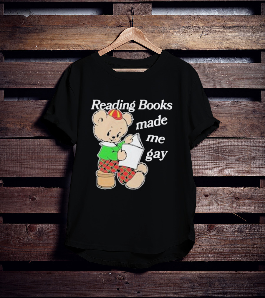 Reading Books Made Me Gay Teddy Bear In Plaid T-Shirt