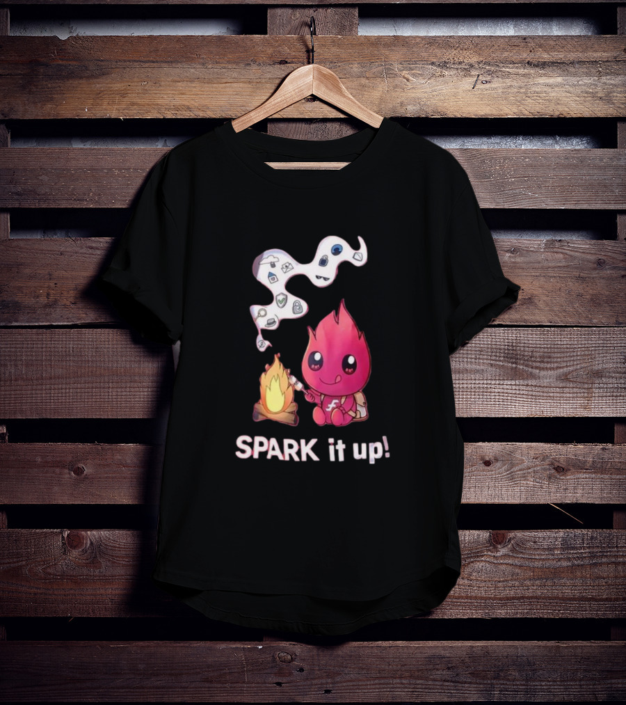 Spark It Up Cute Child Fire Roasting Marshmallow With Iconic Symbols T-Shirt