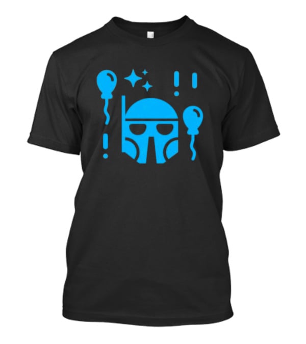 Boba Fett Helmet With Balloons And Stars Youth Star Wars Day T-Shirt