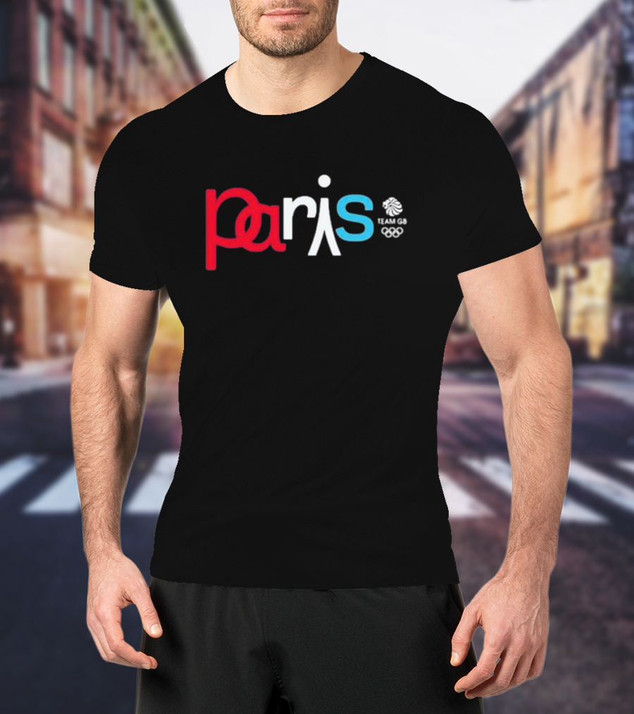 Paris Team GB Eiffel Olympic Rings T-Shirt