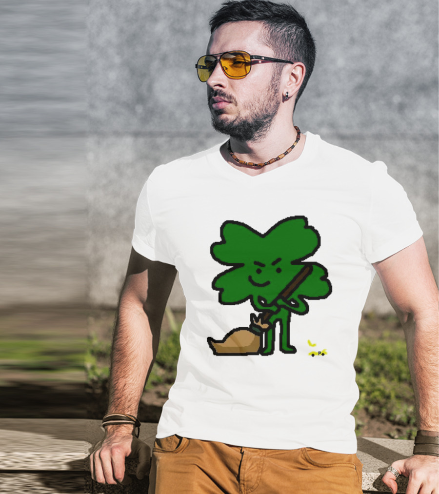 The Celtics Sweep The Pacers NBA Paint Shamrock Holding Broom T-Shirt
