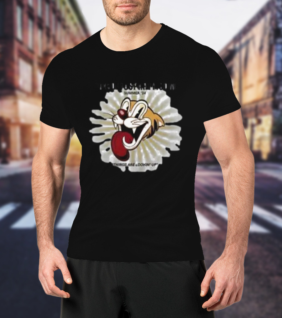 THELOFTUSPARTY.COM Summer ’24 Things Are Lookin Up Playful Cartoon Face T-Shirt