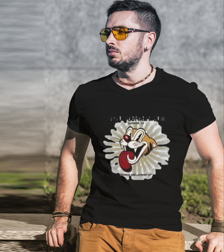 THELOFTUSPARTY.COM Summer ’24 Things Are Lookin Up Playful Cartoon Face T-Shirt