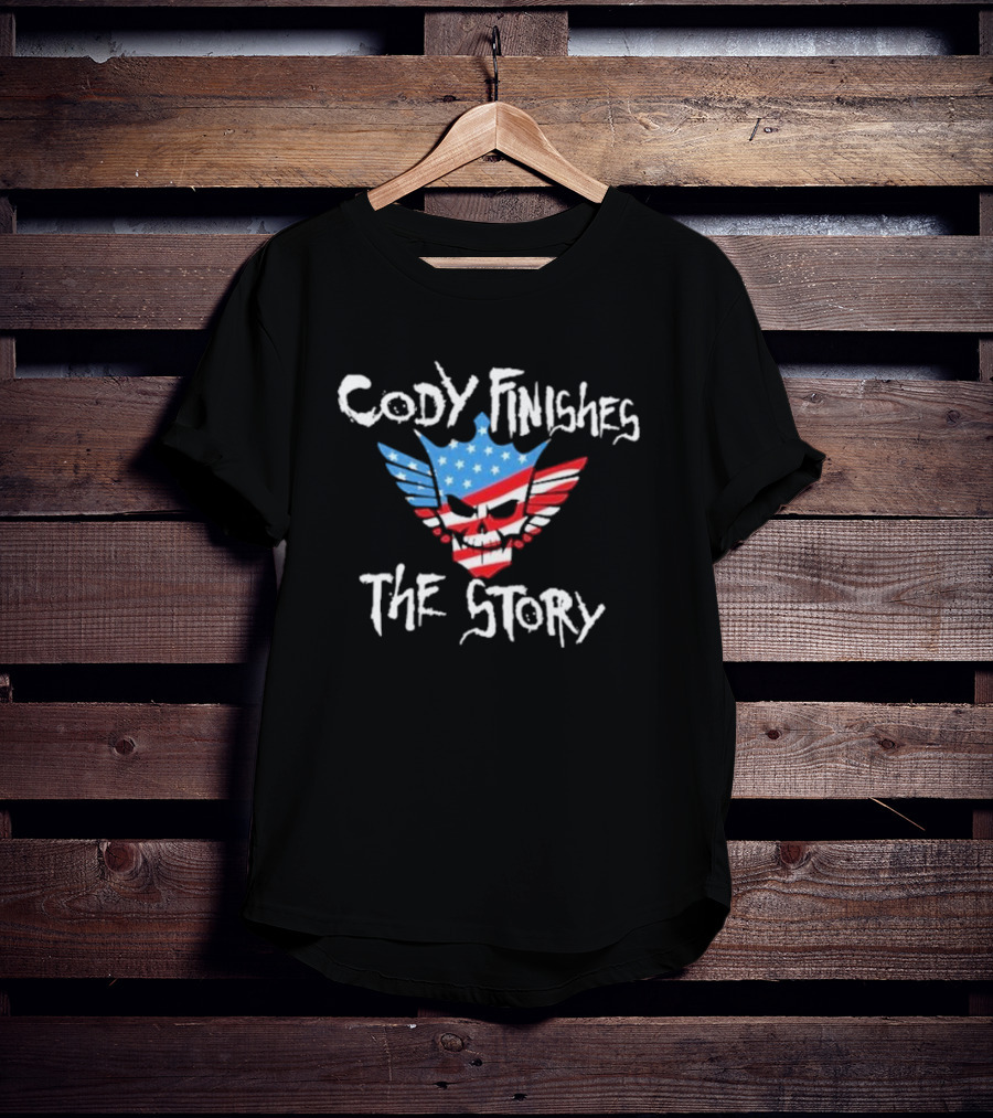 Cody Finishes The Story Skull Wings American Flag T-Shirt
