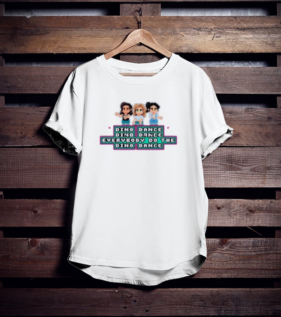 Dino Dance Everybody Do The Dino Dance Pixel Style Trio T-Shirt