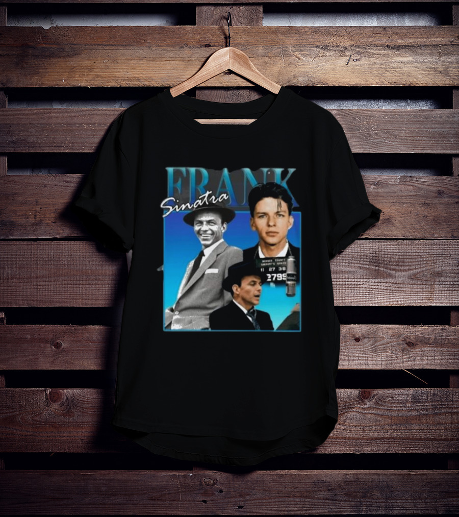 Frank Sinatra Classic Blue Portrait Montage T-Shirt