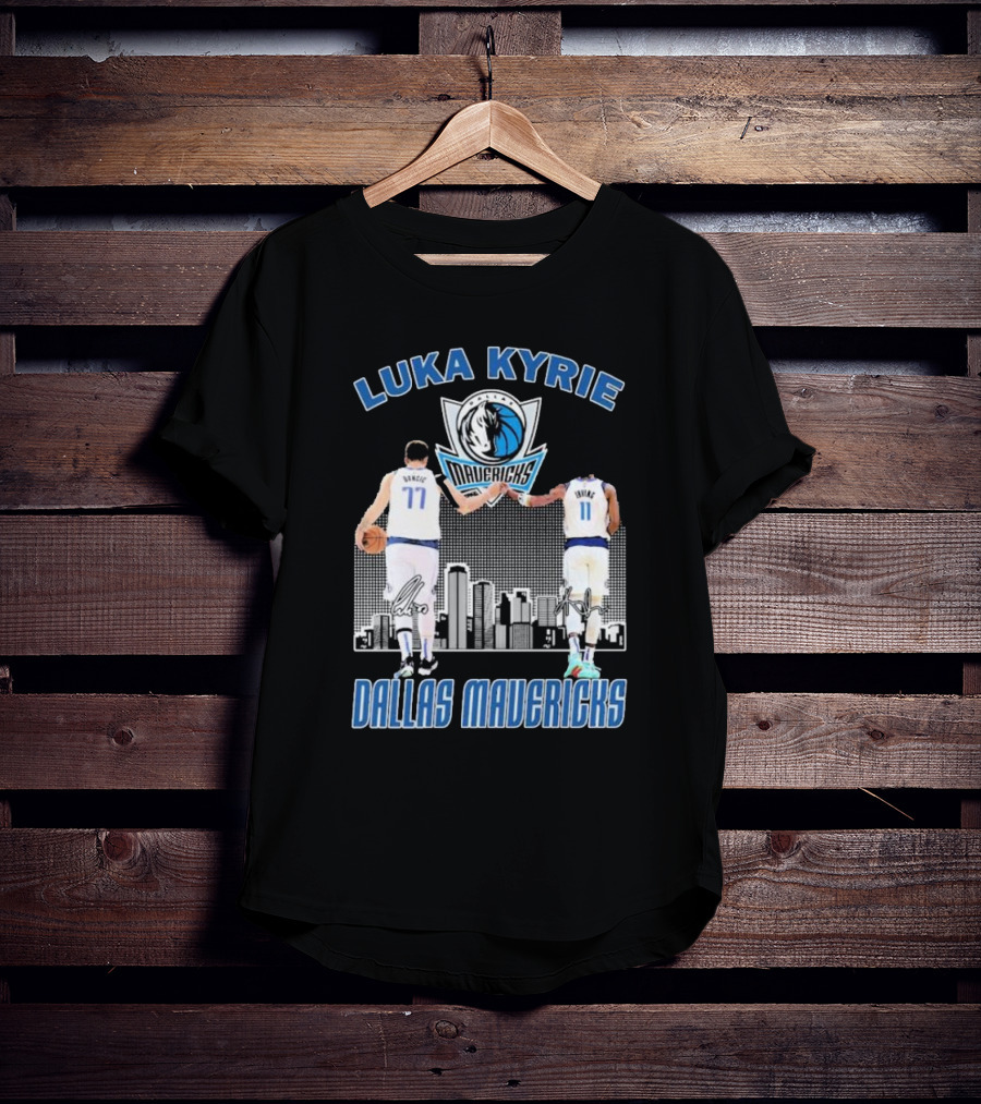 Luka Kyrie Signature Dallas Mavericks City Skyline Basketball T-Shirt