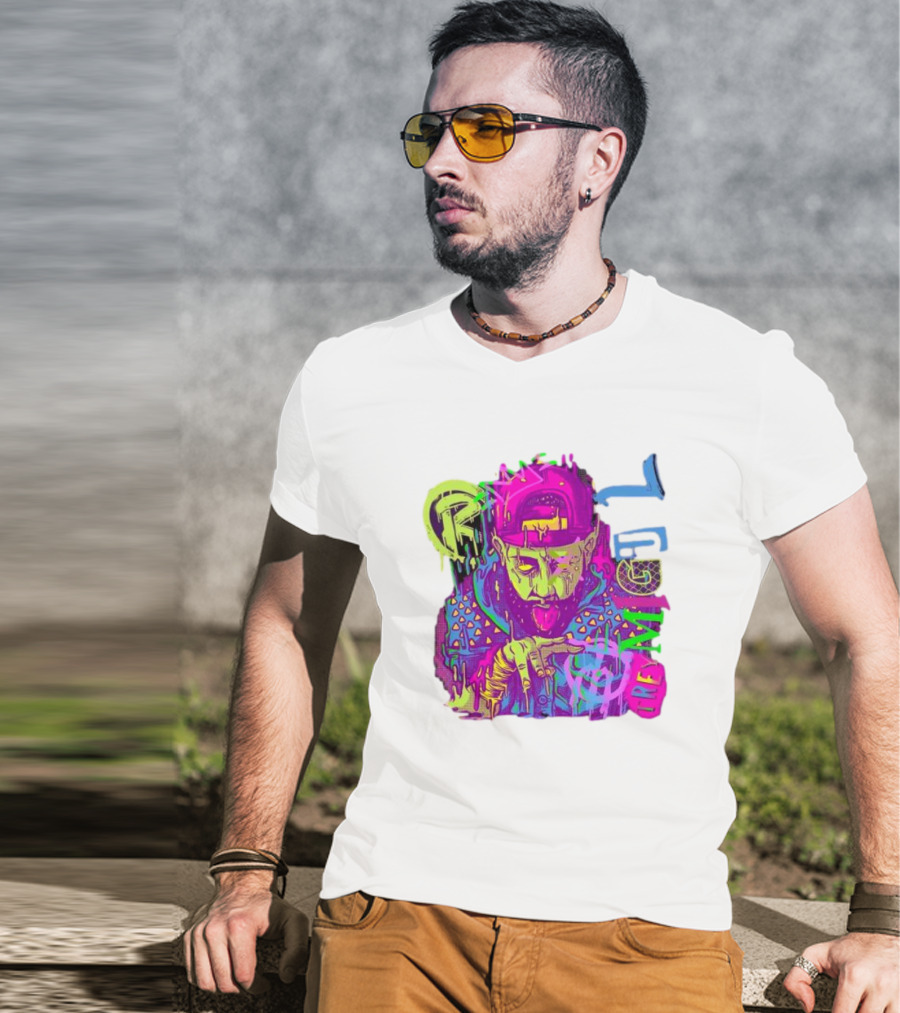Trey Miguel Neon Drip Purple Paint T-Shirt