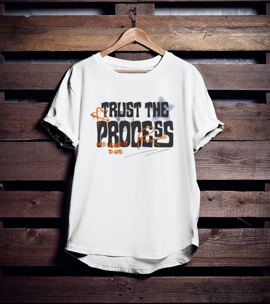 Trust The Process And Leave It To God With Star Symbol And Faux Crown T-Shirt