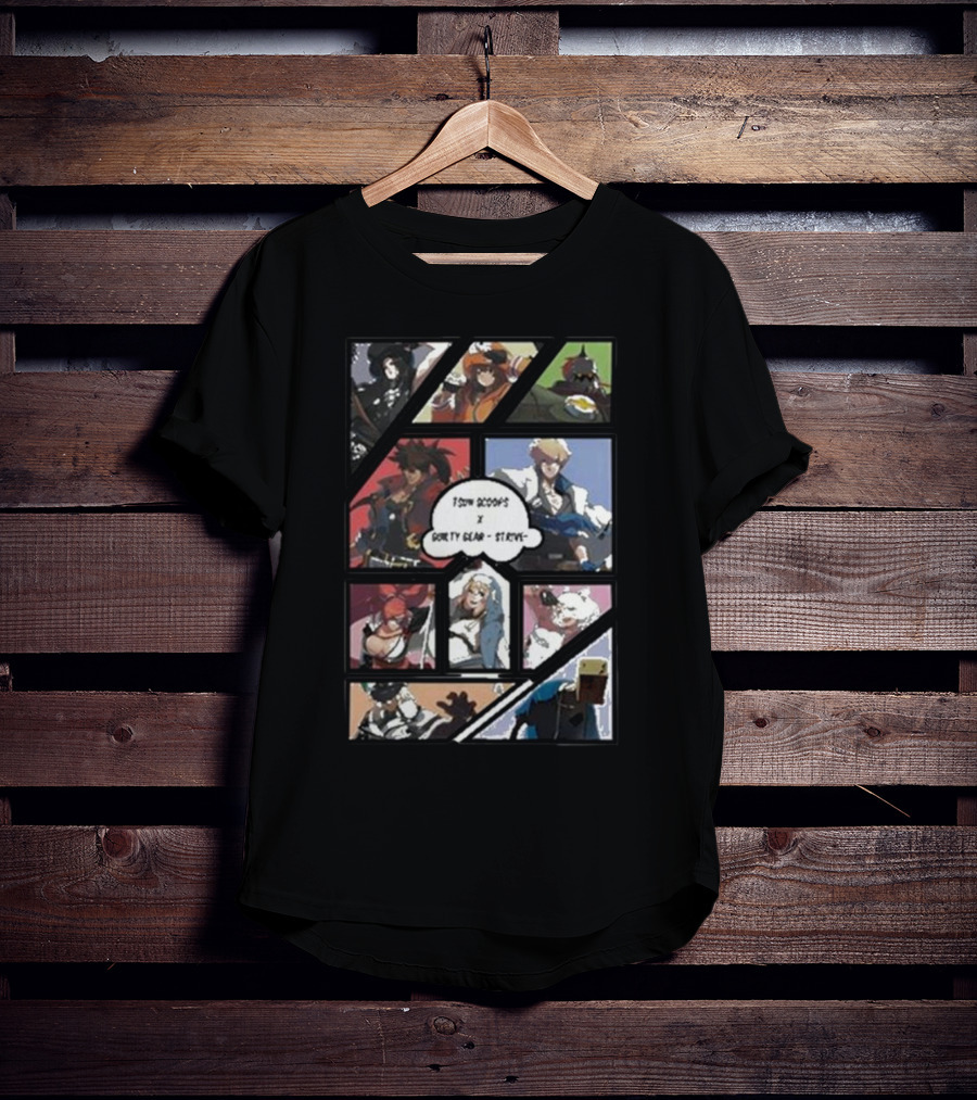 Tsun Scoops Collaboration With Guilty Gear Strive Iconic Characters Panel T-Shirt