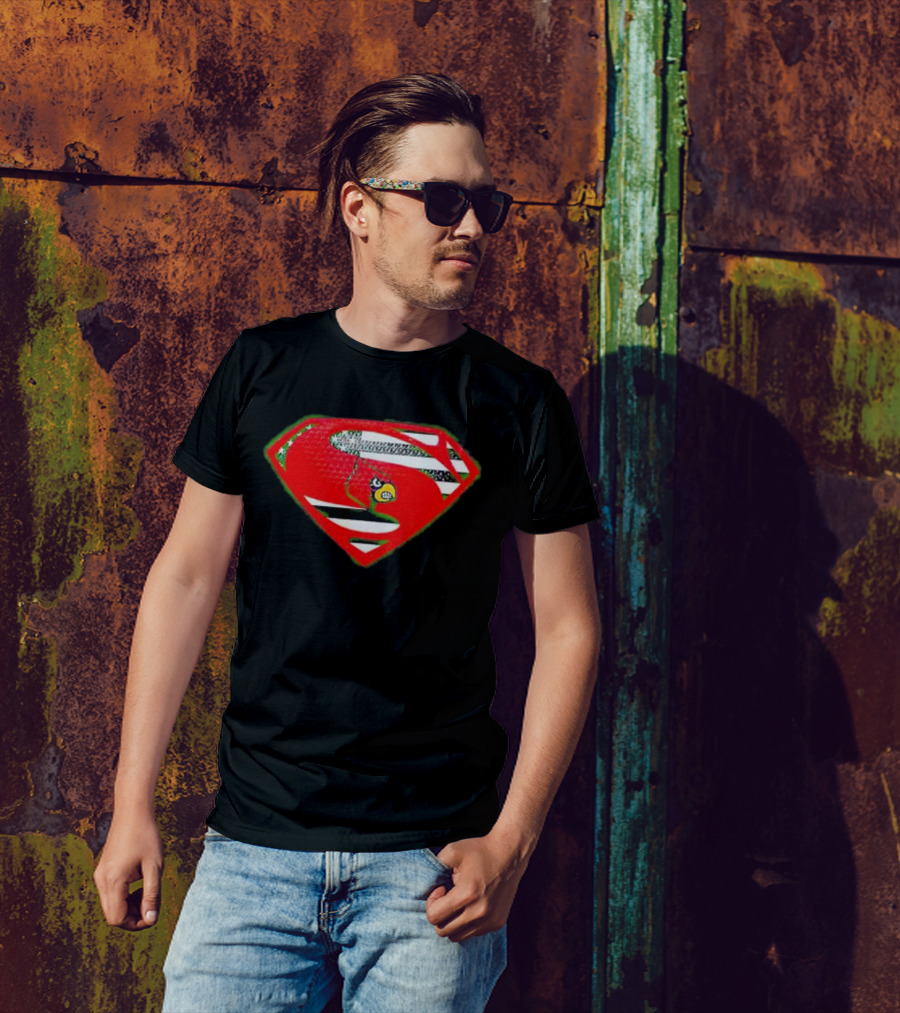 Superman Logo Louisville Cardinals USA Flag Fusion T-Shirt
