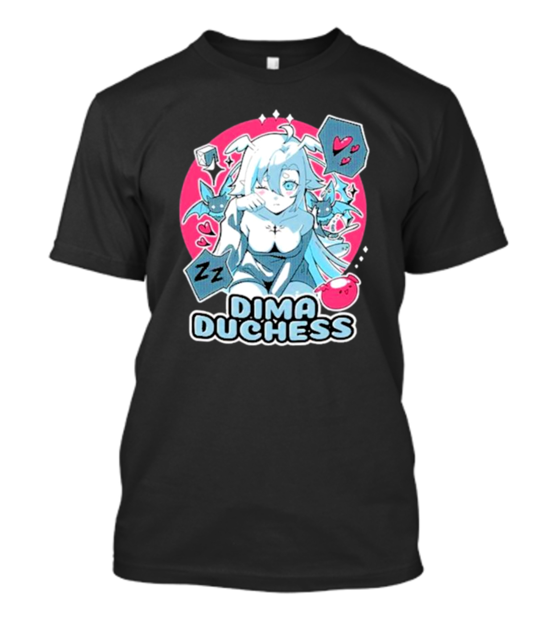 Uwumarket Dimatheduchess Sleepy Soup Dima Duchess Hearts Zzz Bat Wings T-Shirt