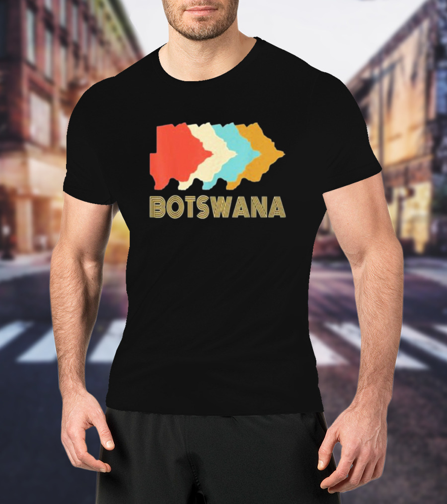 Botswana Vintage Multi-Color Map T-Shirt