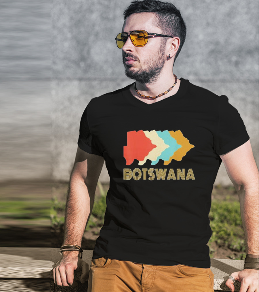 Botswana Vintage Multi-Color Map T-Shirt
