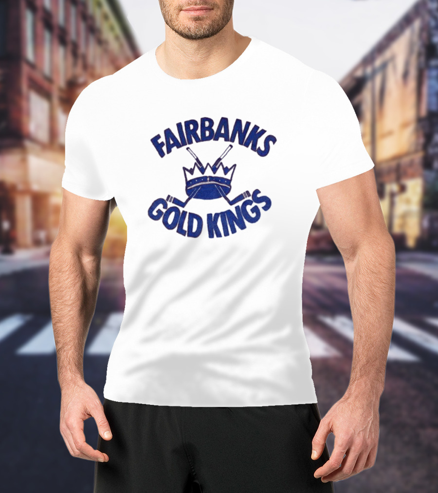 Fairbanks Gold Kings Hockey Vintage Crown Sticks T-Shirt