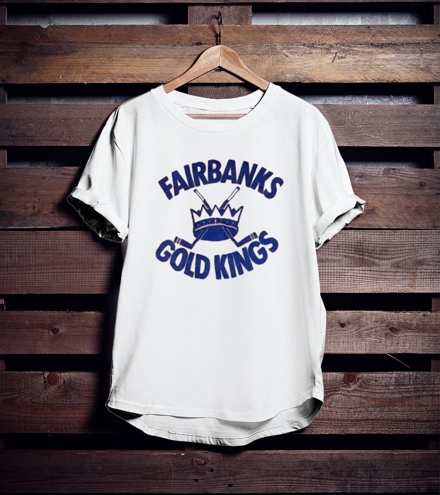 Fairbanks Gold Kings Hockey Vintage Crown Sticks T-Shirt