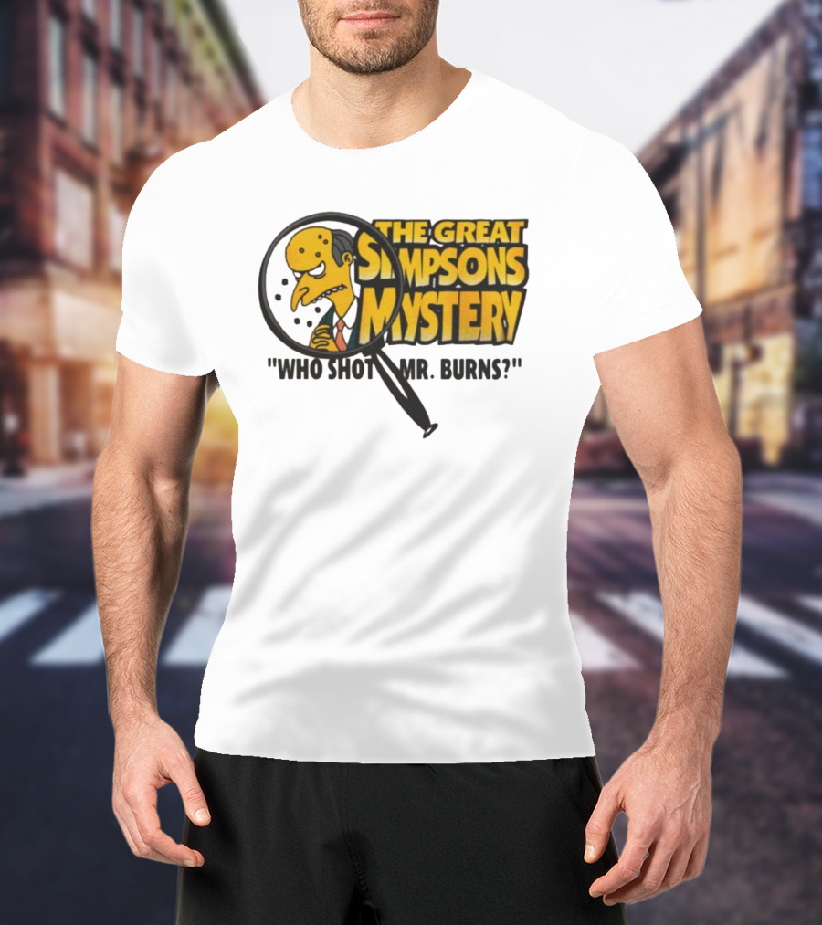 The Great Simpsons Mystery Who Shot Mr. Burns 1995 T-Shirt
