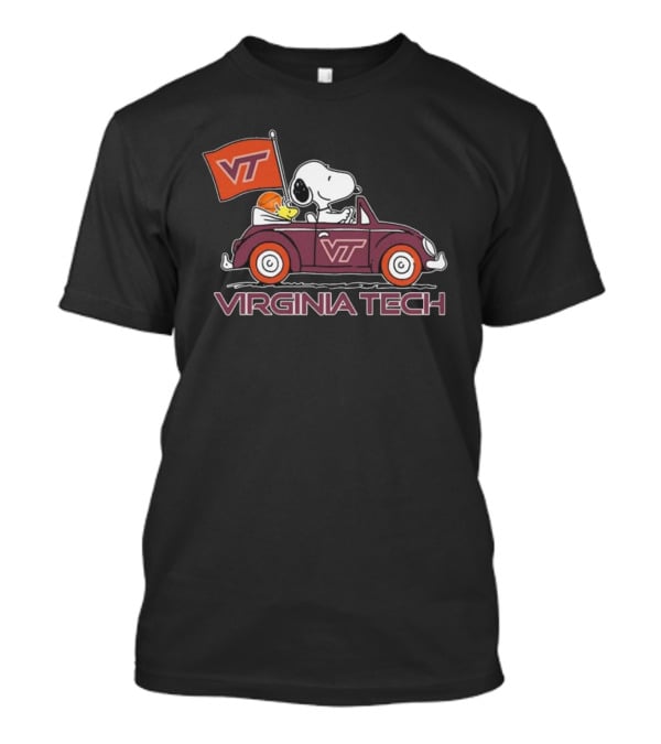 Virginia Tech Hokies Snoopy VT Car Flag Fan T-Shirt