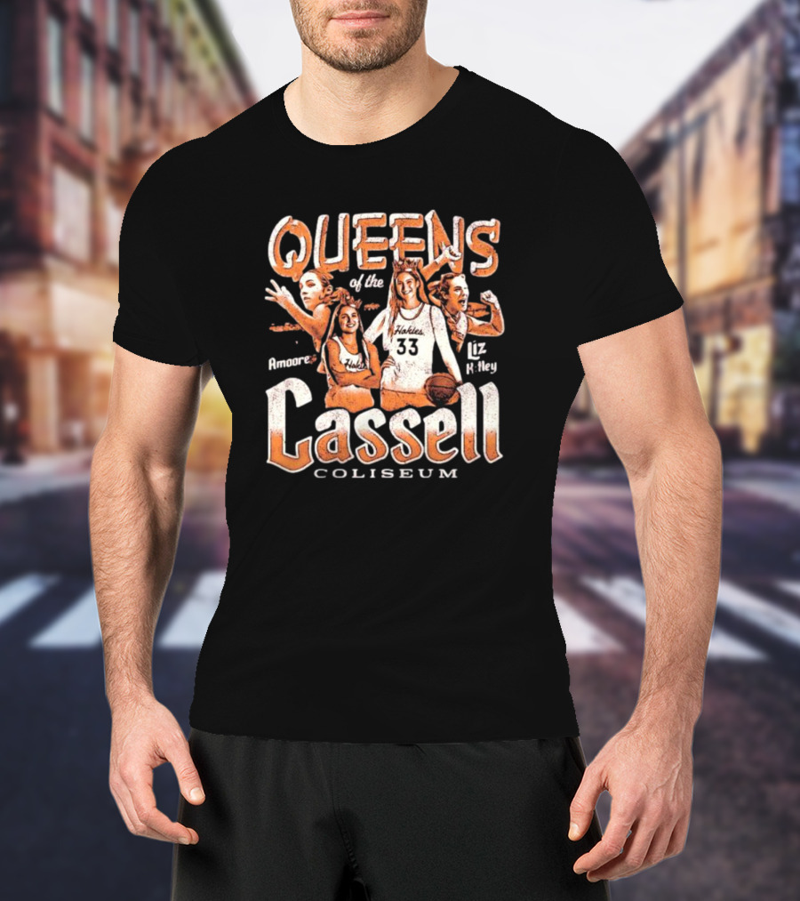 Virginia Tech Hokies Liz Kitley Georgia Amoore Queens Of Cassell Coliseum T-Shirt