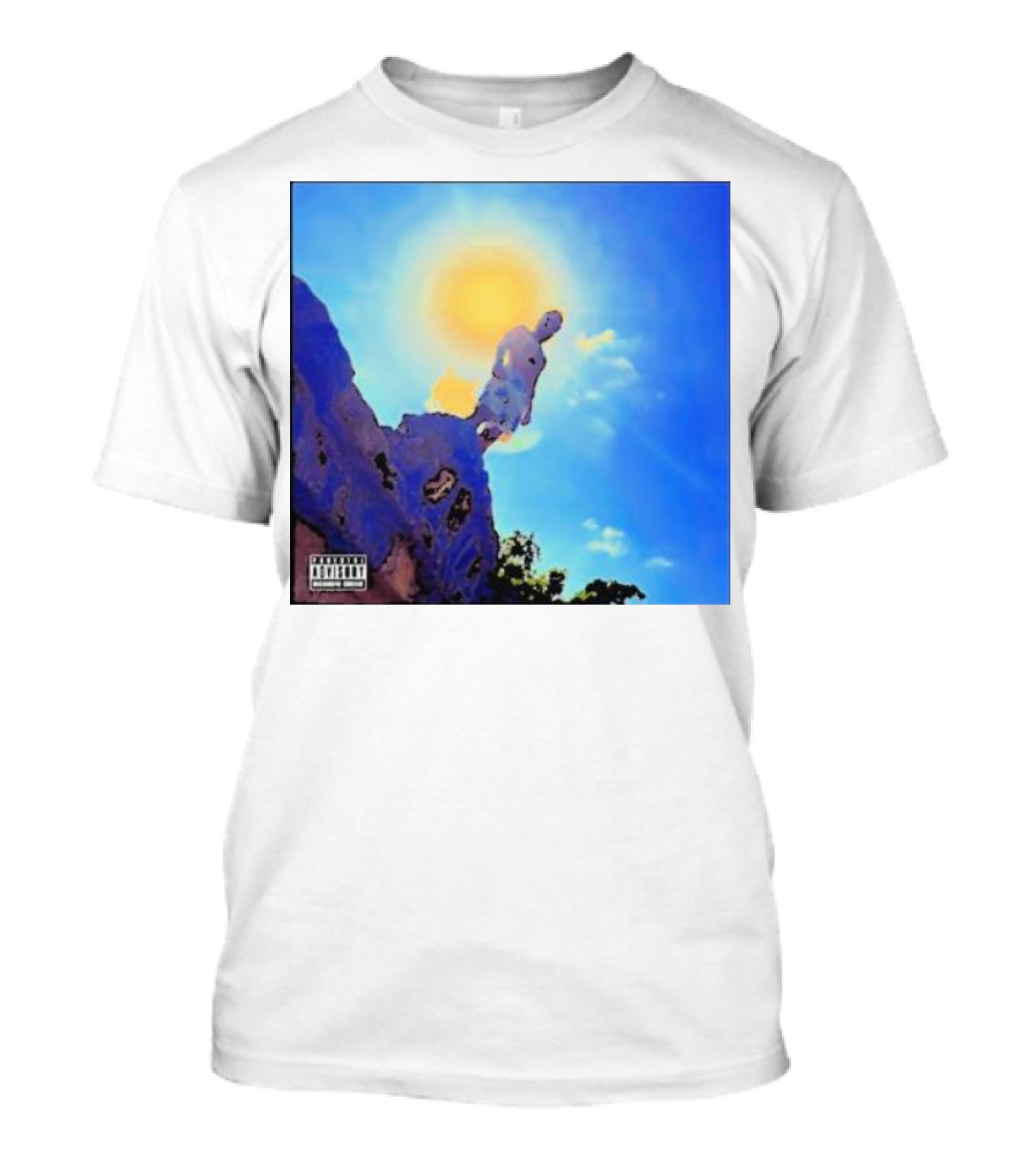 Wagmi Music Images Figure On Cliff With Sun And Clouds Cover T-Shirt