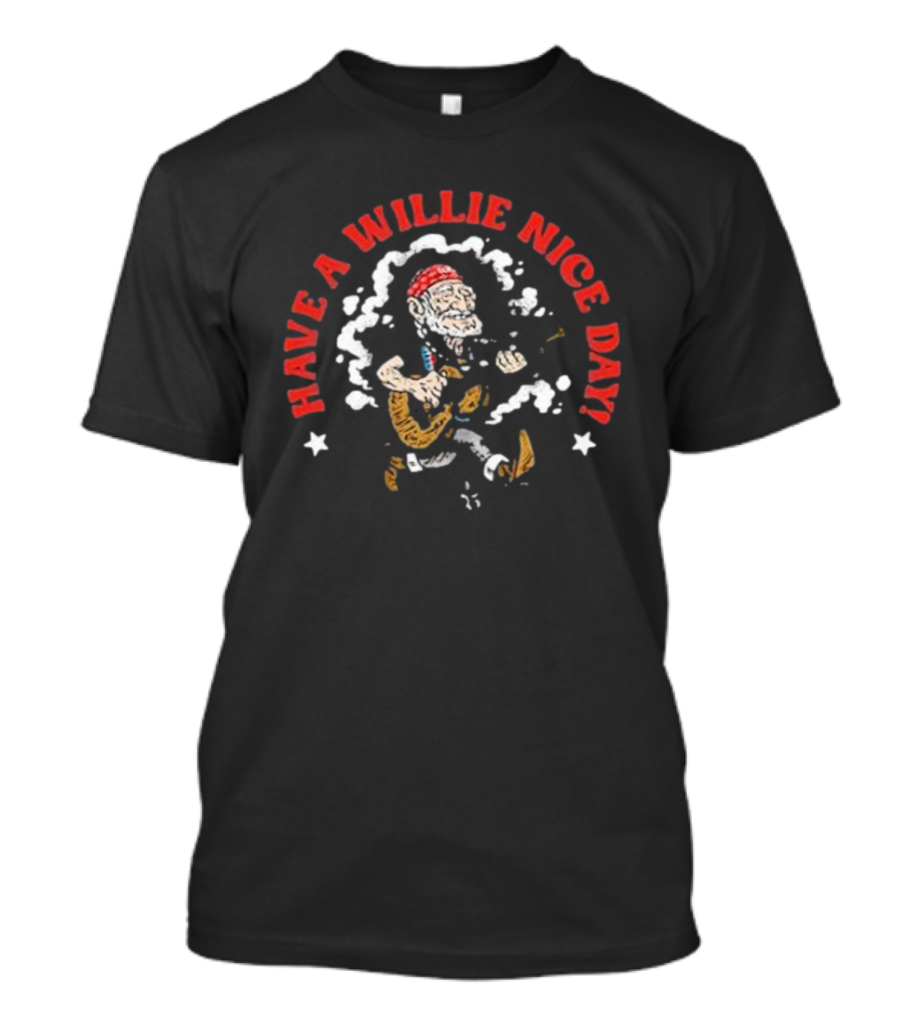 Have A Willie Nice Day Cartoon Guitarist With Bandana T-Shirt