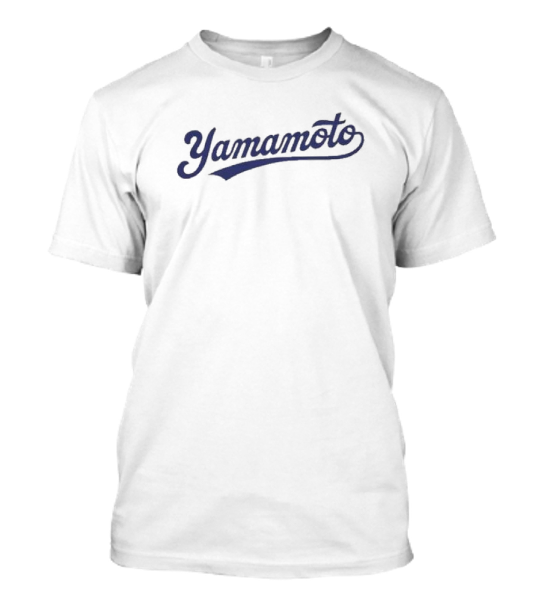 Yoshinobu Yamamoto Yamamoto Blue Script Font T-Shirt