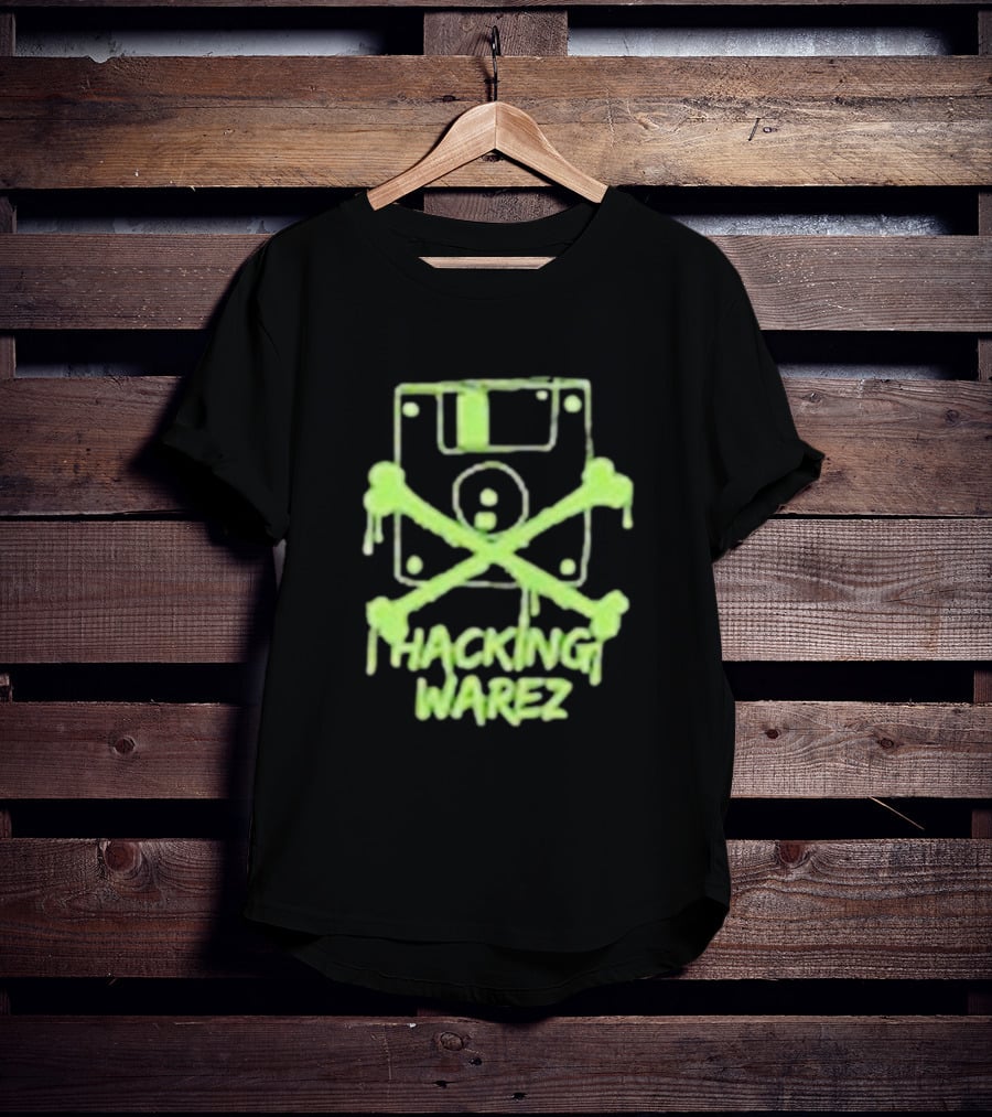 Our RC18 Hacking Warez Disk Skull T-Shirt