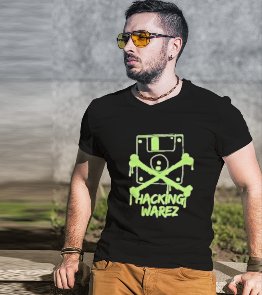 Our RC18 Hacking Warez Disk Skull T-Shirt