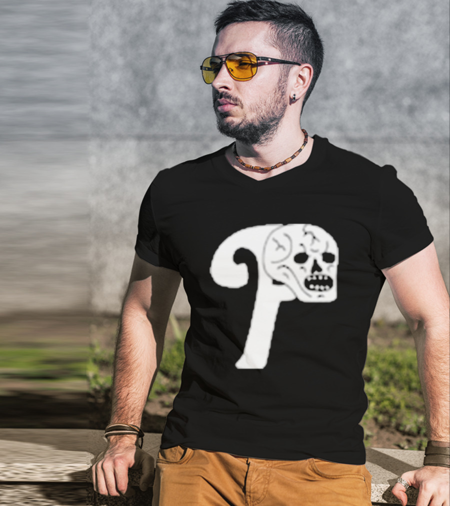 Philadelphia The Fighting Piss Missiles Skull T-Shirt