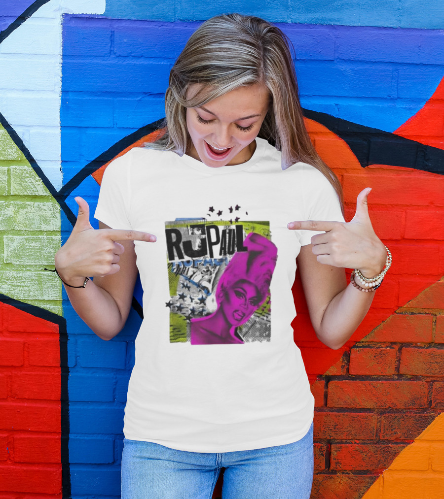 Rupaul Star Power Glam Pop Art Collage T-Shirt