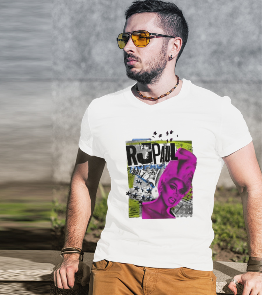 Rupaul Star Power Glam Pop Art Collage T-Shirt