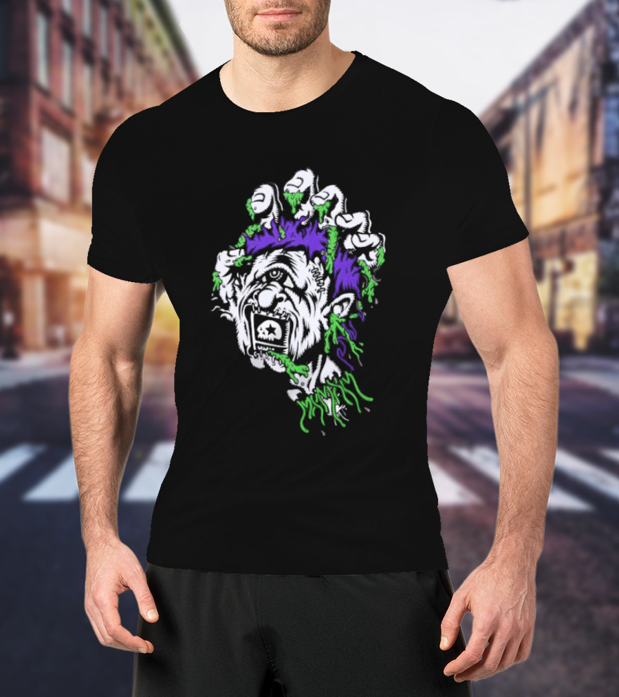 Santa Cruz X Mxmxm Screaming Head Zombie Cyclops Mutant Purple Green Hair Five Finger Monster T-Shirt
