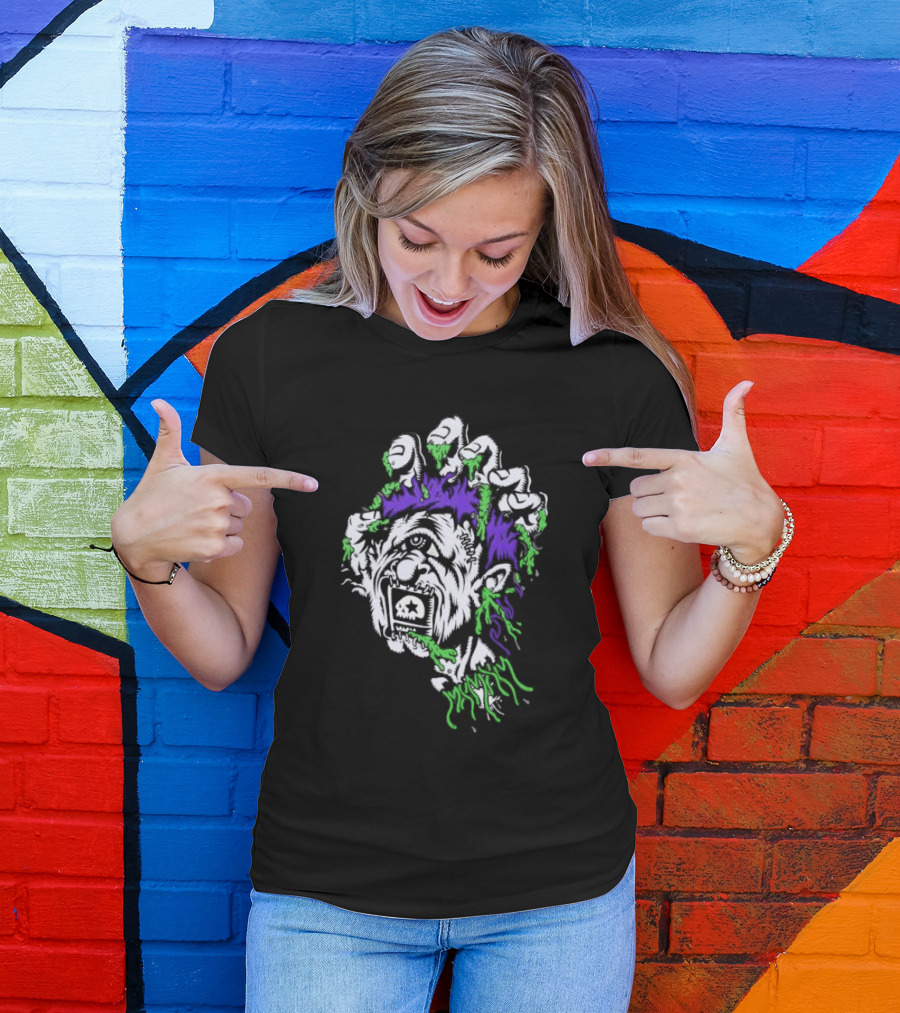 Santa Cruz X Mxmxm Screaming Head Zombie Cyclops Mutant Purple Green Hair Five Finger Monster T-Shirt