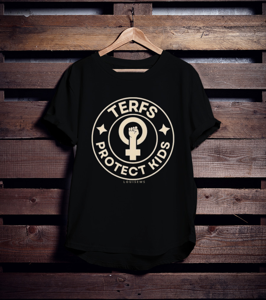 TERFS Protect Kids Feminist Symbol Louisews Badge T-Shirt