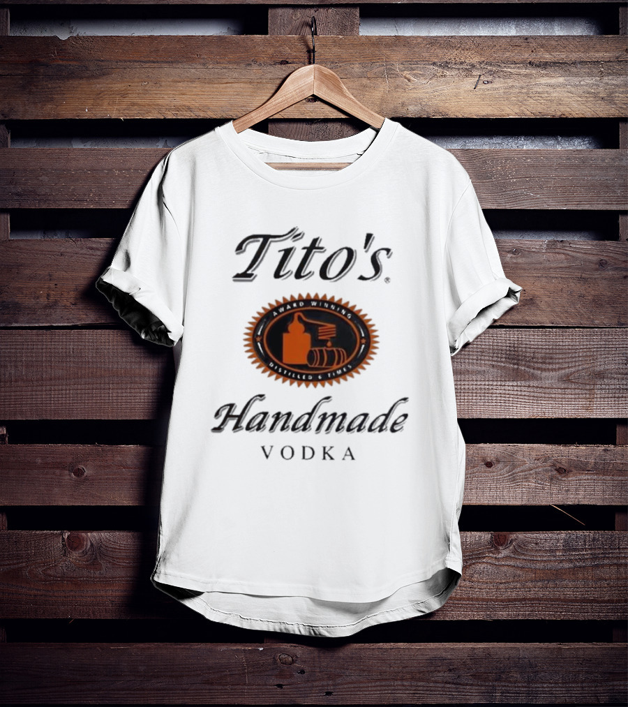Tito's Handmade Vodka Austin Texas Distillers Label T-Shirt