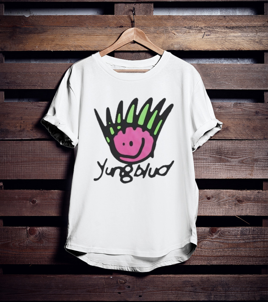 Yungblud Be Fookin Happy Pink Smiley Face With Green Spikes T-Shirt