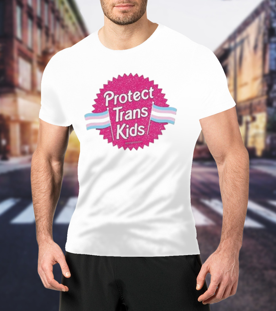 Protect Trans Kids Megamikoart Transgender Flag Pride T-Shirt