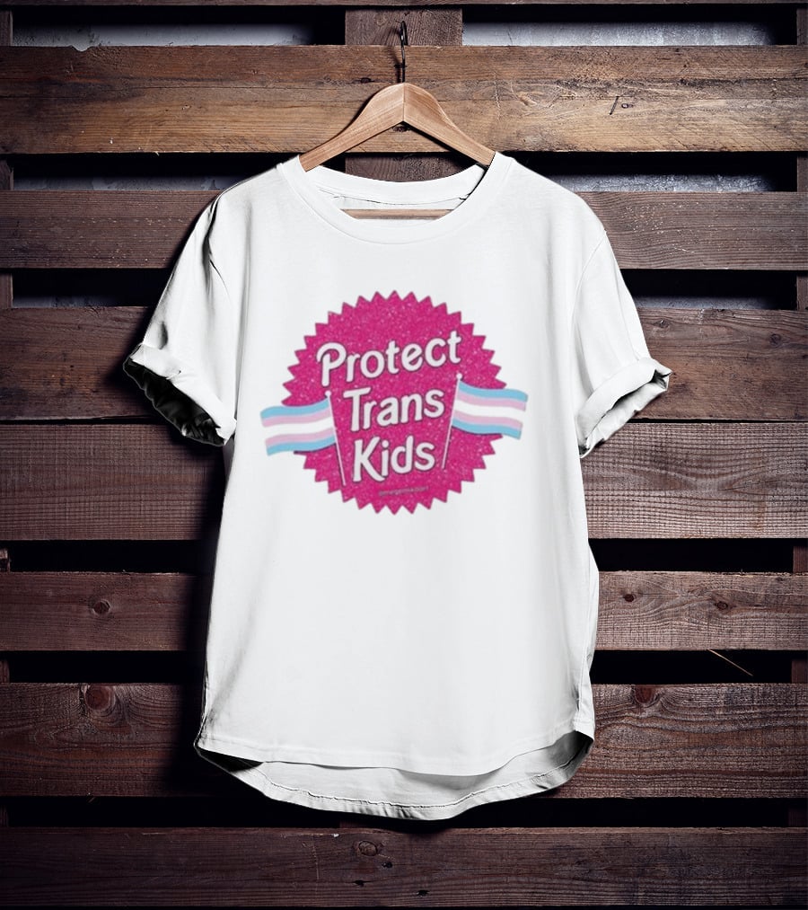 Protect Trans Kids Megamikoart Transgender Flag Pride T-Shirt