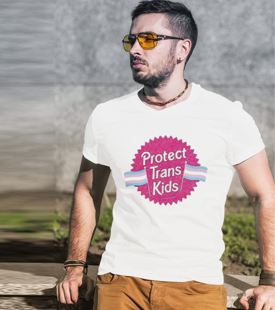 Protect Trans Kids Megamikoart Transgender Flag Pride T-Shirt