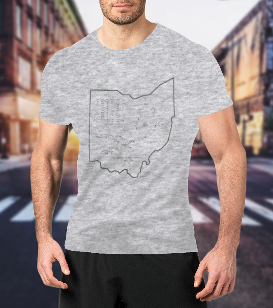 Abercrombie And Fitch Memorial Tournament Ohio State Map Outline T-Shirt