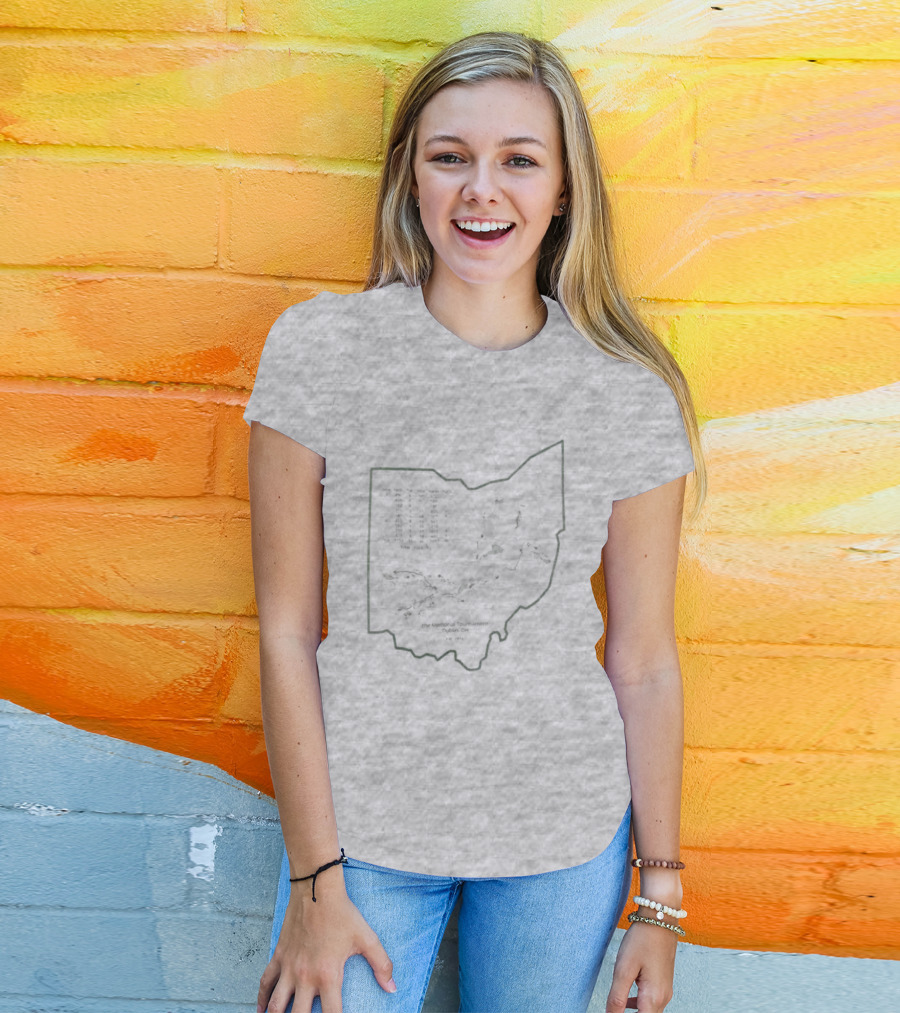 Abercrombie And Fitch Memorial Tournament Ohio State Map Outline T-Shirt