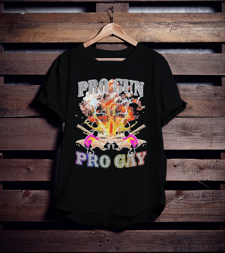 Pro Gun Pro Gay Explosion Duality T-Shirt