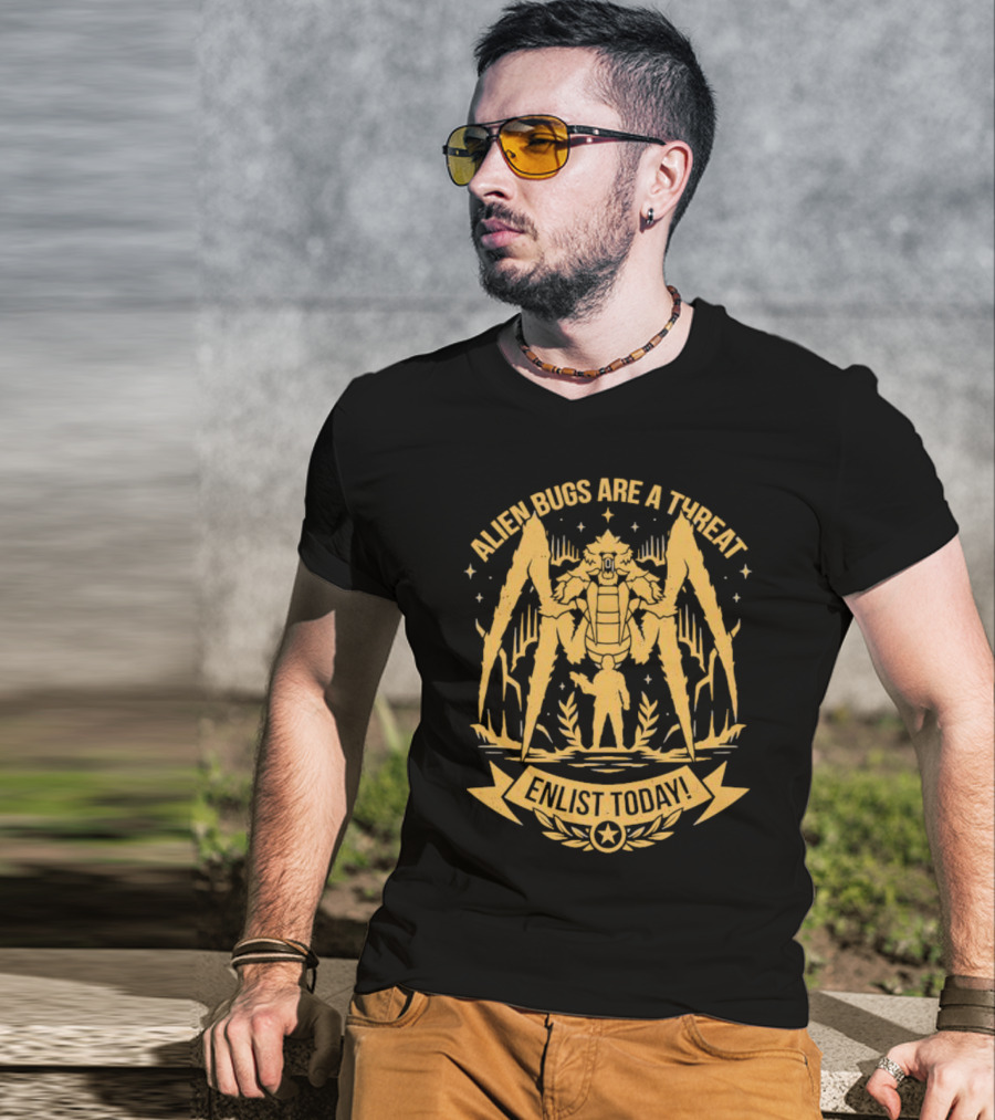 Alien Bugs Are A Threat Enlist Today Against Giant Monster Spider T-Shirt