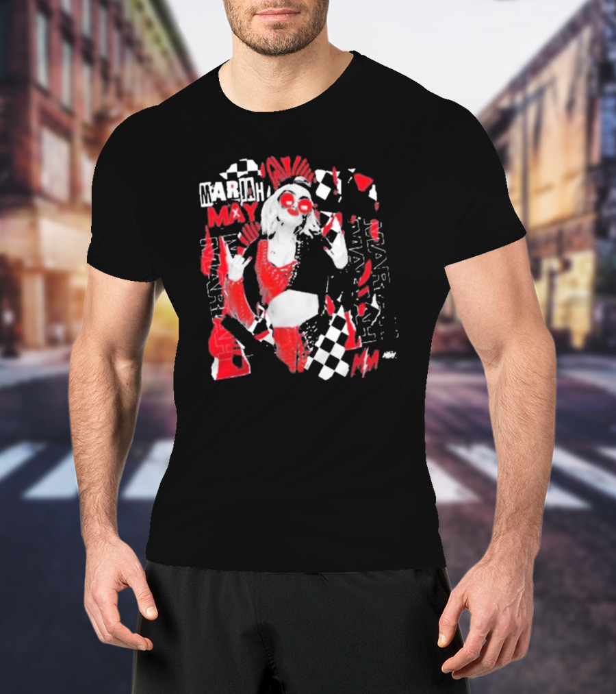 Mariah May All Elite Wrestling Checkerboard Red And Black T-Shirt
