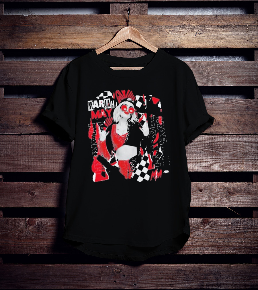 Mariah May All Elite Wrestling Checkerboard Red And Black T-Shirt