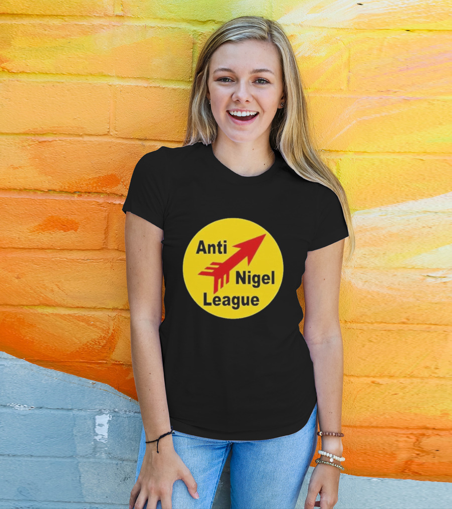 Anti Nigel League Red Arrow Emblem Yellow Circle T-Shirt